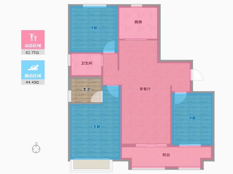 山东省-泰安市-特钢西区-100.80-户型库-动静分区