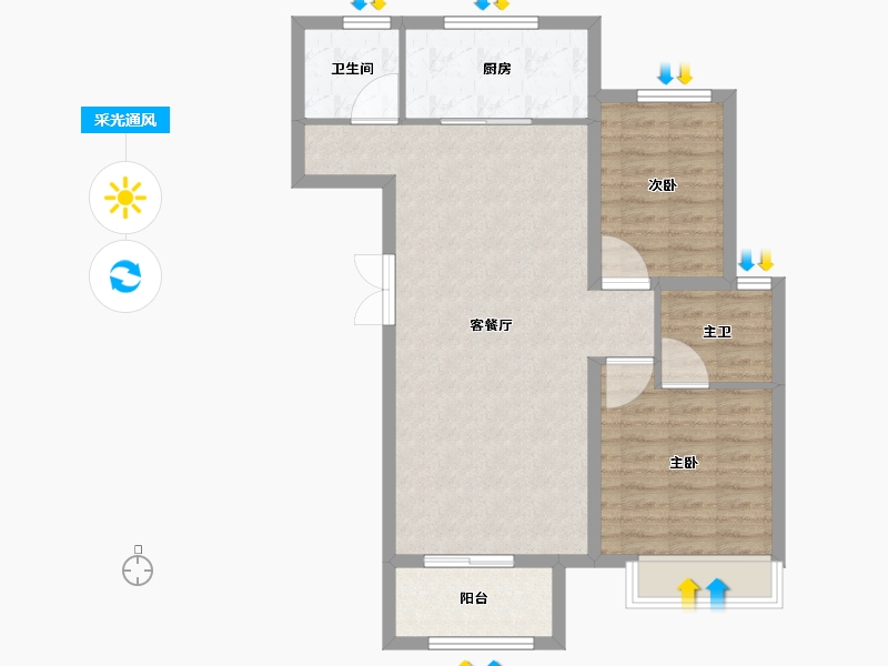 山东省-泰安市-特钢西区-80.01-户型库-采光通风