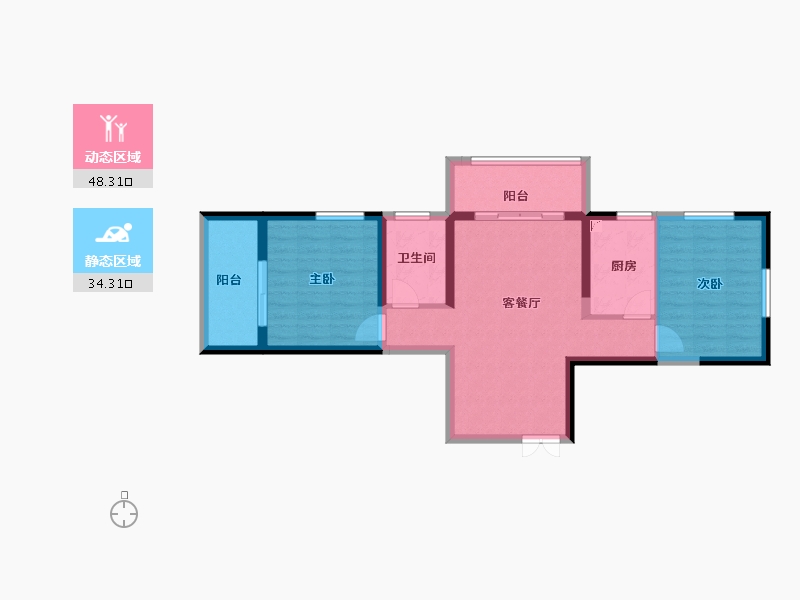 陕西省-西安市-兴庆御苑-73.56-户型库-动静分区