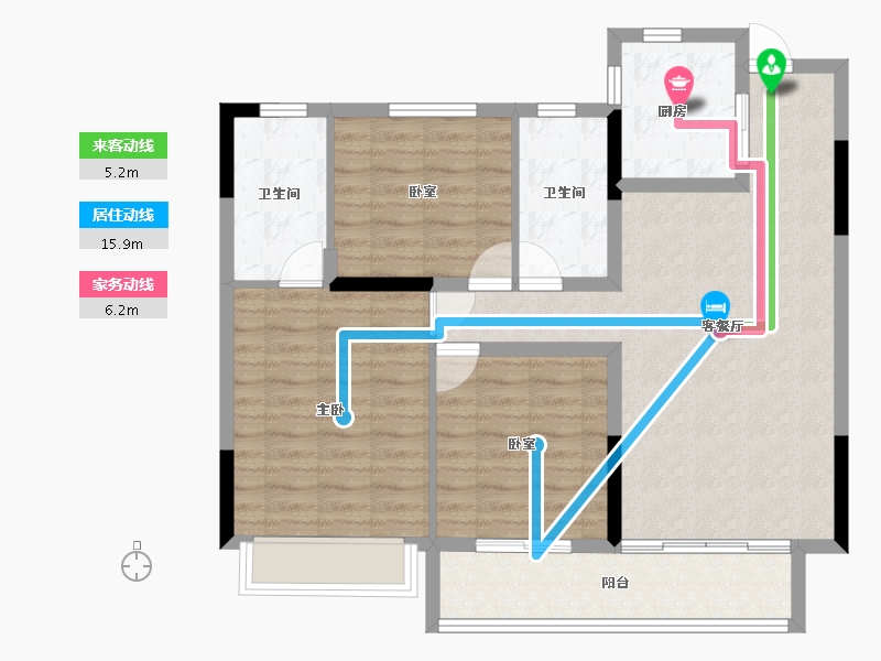 浙江省-嘉兴市-乌镇璟园-92.00-户型库-动静线