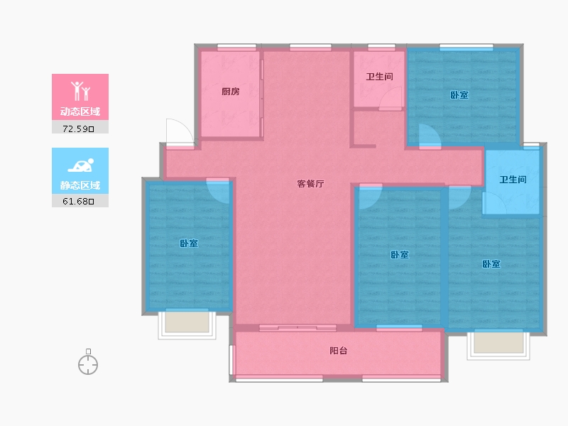 山东省-临沂市-鲁邦华府-120.76-户型库-动静分区