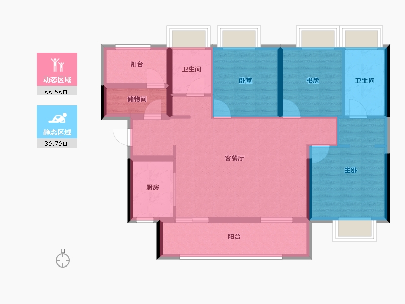 广东省-佛山市-金科卓越集美江湾-94.60-户型库-动静分区