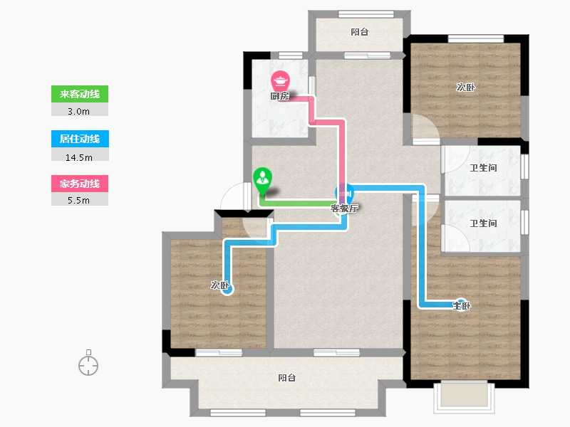 河南省-信阳市-淮滨建业·未来城-107.39-户型库-动静线