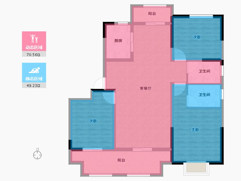 河南省-信阳市-淮滨建业·未来城-107.39-户型库-动静分区