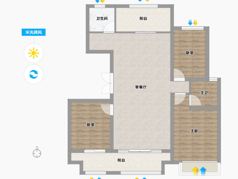 山东省-泰安市-特钢西区-101.60-户型库-采光通风