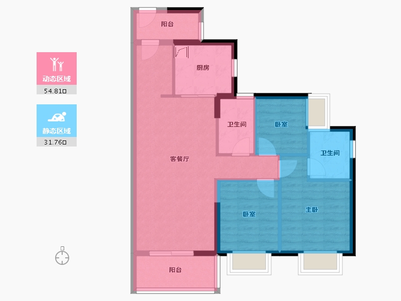 广东省-佛山市-保利时代天珀-77.00-户型库-动静分区