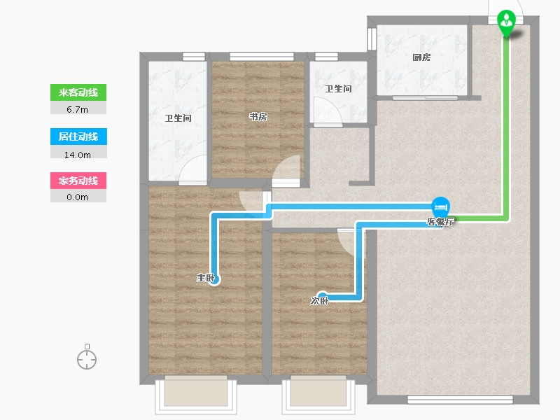 黑龙江省-哈尔滨市-金地峯范-93.99-户型库-动静线