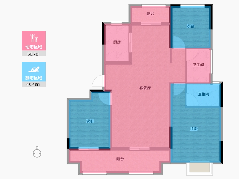 河南省-信阳市-淮滨建业·未来城-100.68-户型库-动静分区