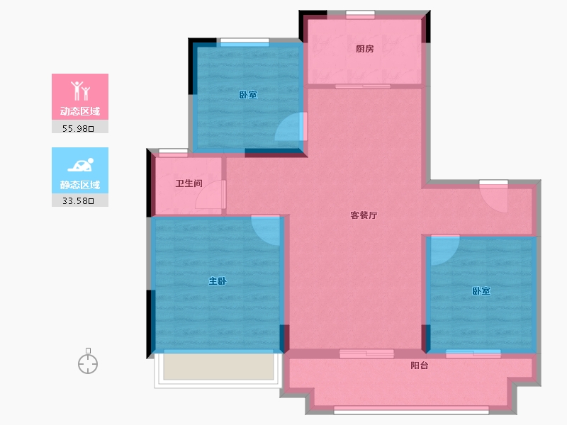 江苏省-徐州市-荷风印月-80.00-户型库-动静分区