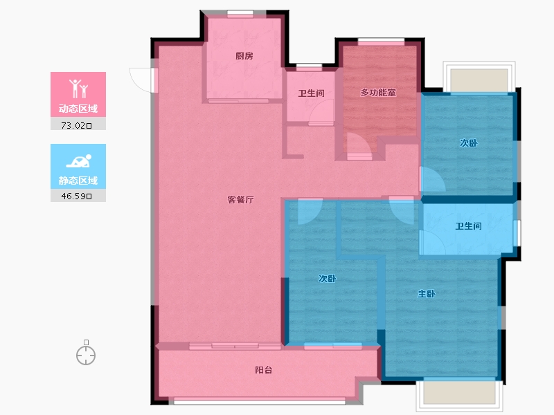 湖南省-长沙市-中交凤鸣九章-107.32-户型库-动静分区