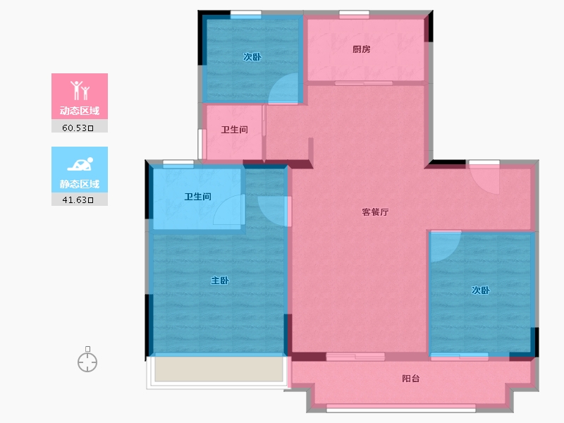 江苏省-徐州市-荷风印月-92.00-户型库-动静分区