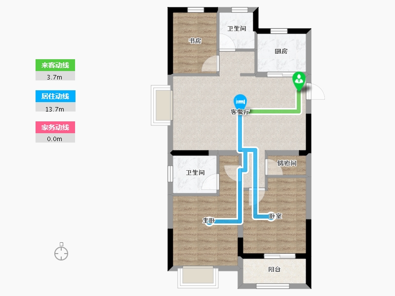 浙江省-嘉兴市-鸿翔天宸府-76.00-户型库-动静线