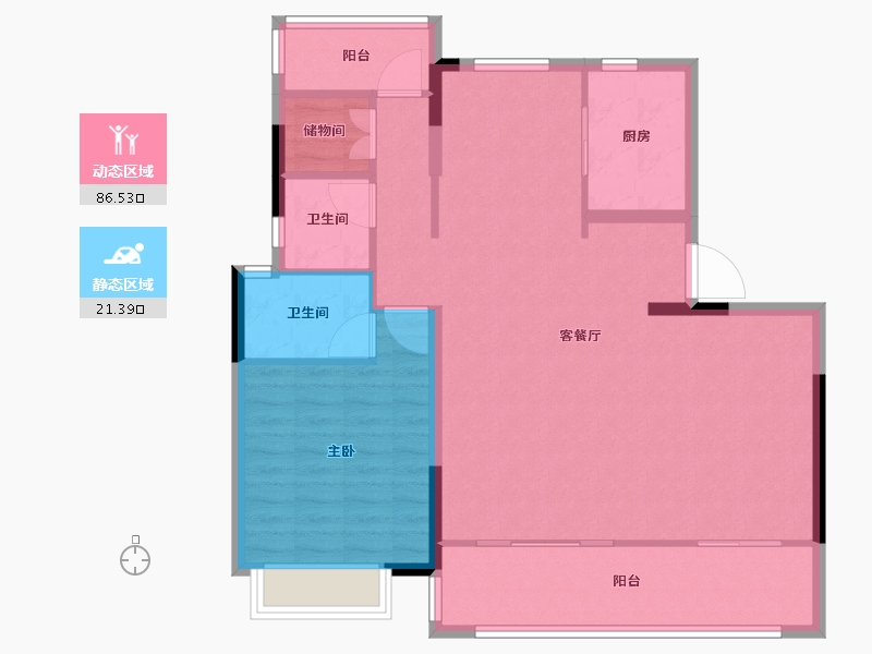 安徽省-合肥市-栢悦湾-98.40-户型库-动静分区