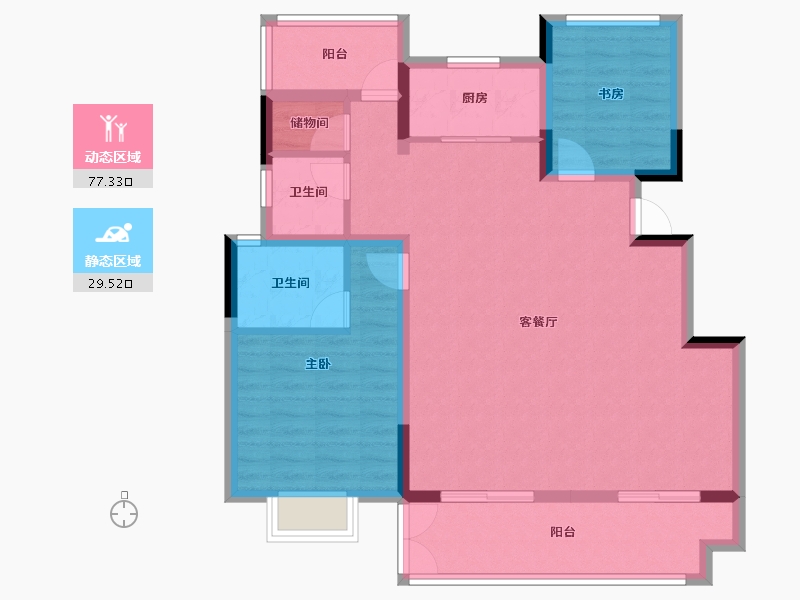 安徽省-合肥市-琥珀东澜赋-96.00-户型库-动静分区