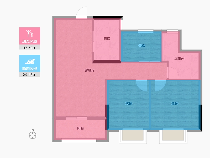 浙江省-嘉兴市-鸿翔天宸府-69.00-户型库-动静分区