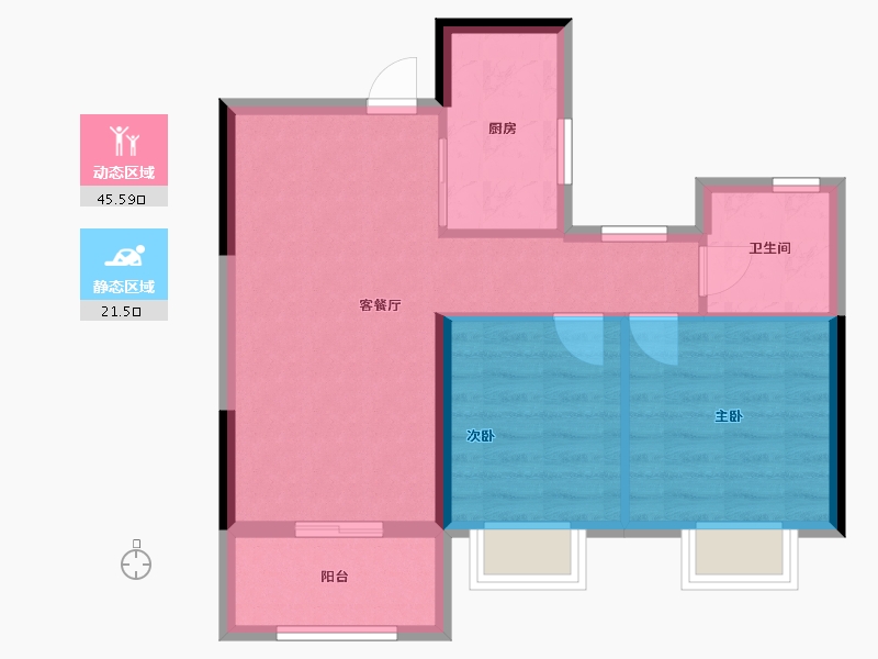 浙江省-嘉兴市-金地云栖湾-60.03-户型库-动静分区