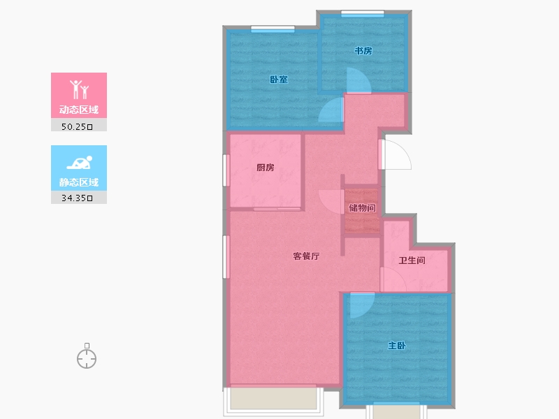 北京-北京市-橡树湾-76.00-户型库-动静分区