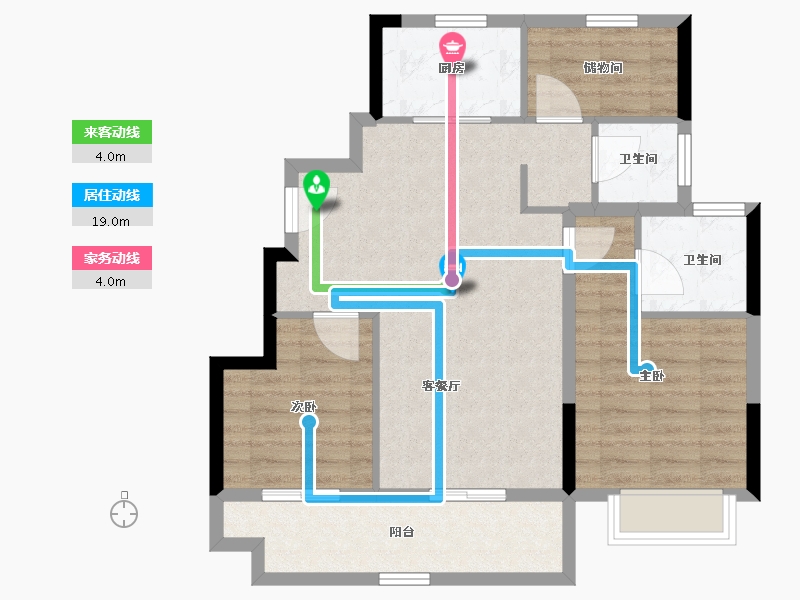 浙江省-宁波市-美的海畔云城-78.24-户型库-动静线