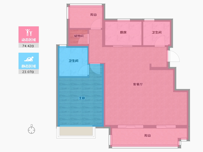 安徽省-合肥市-奥园龙川玖著-88.00-户型库-动静分区