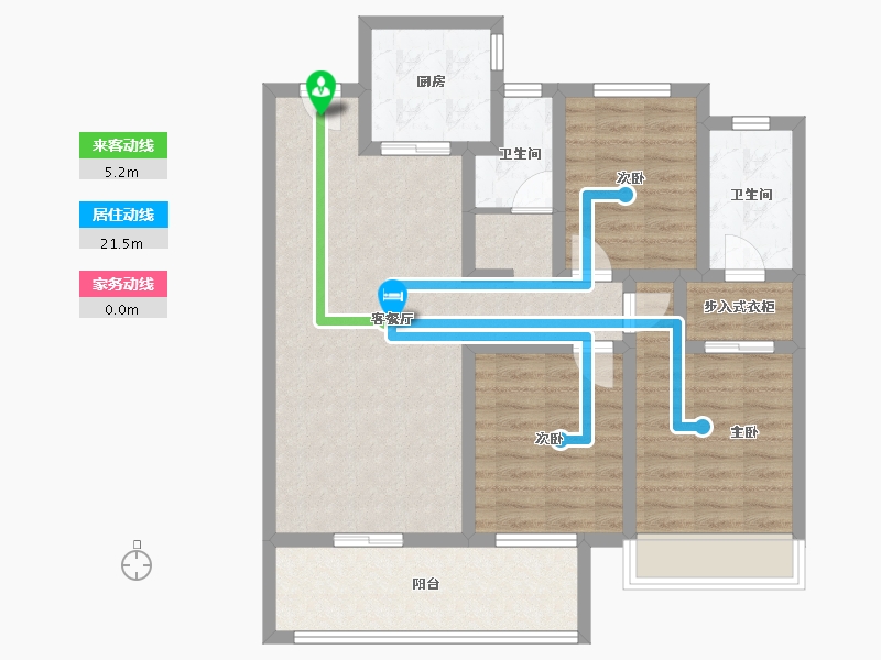 河南省-洛阳市-绿都中梁河风雅叙-89.85-户型库-动静线