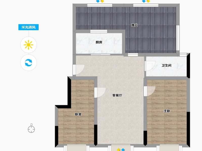 吉林省-长春市-中海橡树园-76.00-户型库-采光通风