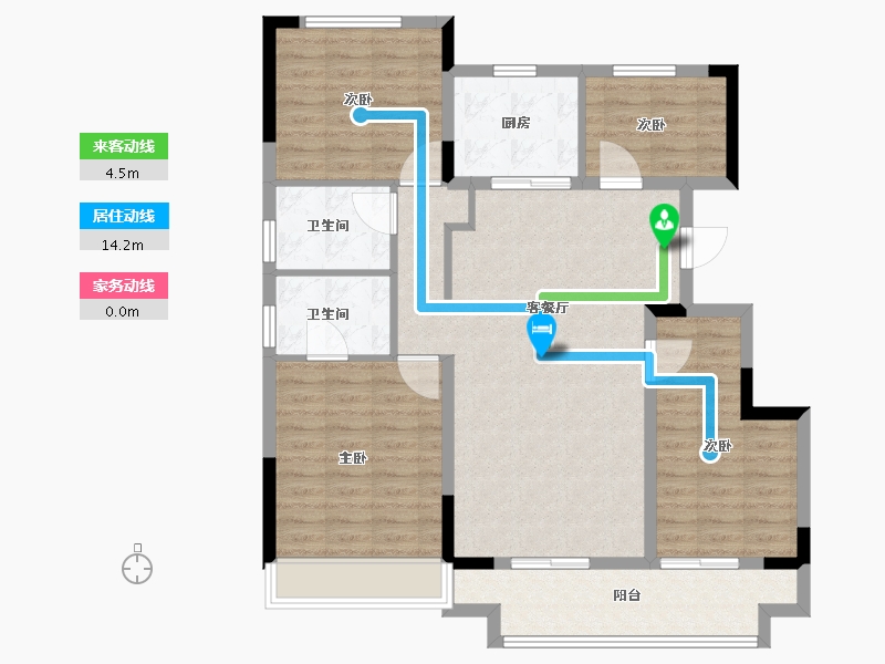 江苏省-徐州市-荷风印月-104.00-户型库-动静线