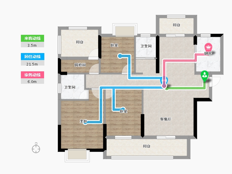 湖南省-岳阳市-汨罗大汉龙城-104.38-户型库-动静线