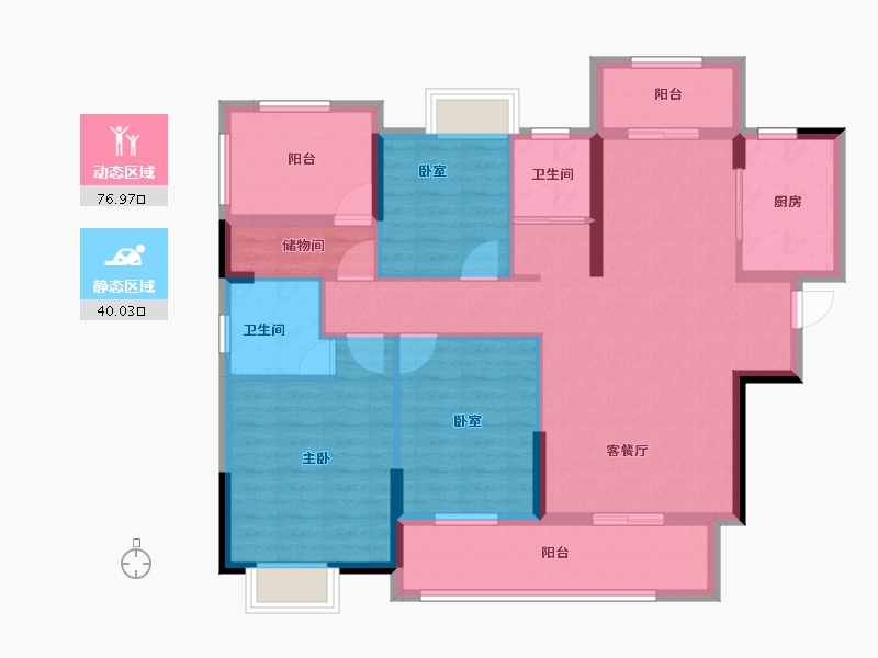 湖南省-岳阳市-汨罗大汉龙城-104.38-户型库-动静分区