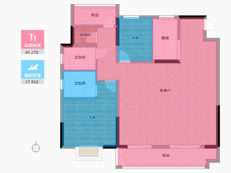 安徽省-合肥市-琥珀东澜赋-100.00-户型库-动静分区