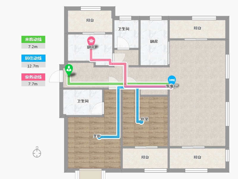 陕西省-西安市-绿地璀璨天城-100.00-户型库-动静线