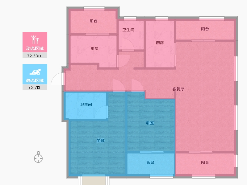 陕西省-西安市-绿地璀璨天城-100.00-户型库-动静分区