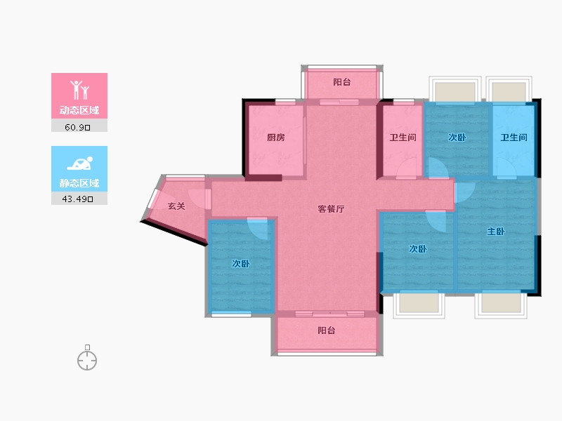 广东省-佛山市-中建壹品鄂旅投东湖学府-93.01-户型库-动静分区