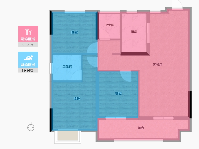 浙江省-嘉兴市-龙光·玫云华庭-84.00-户型库-动静分区