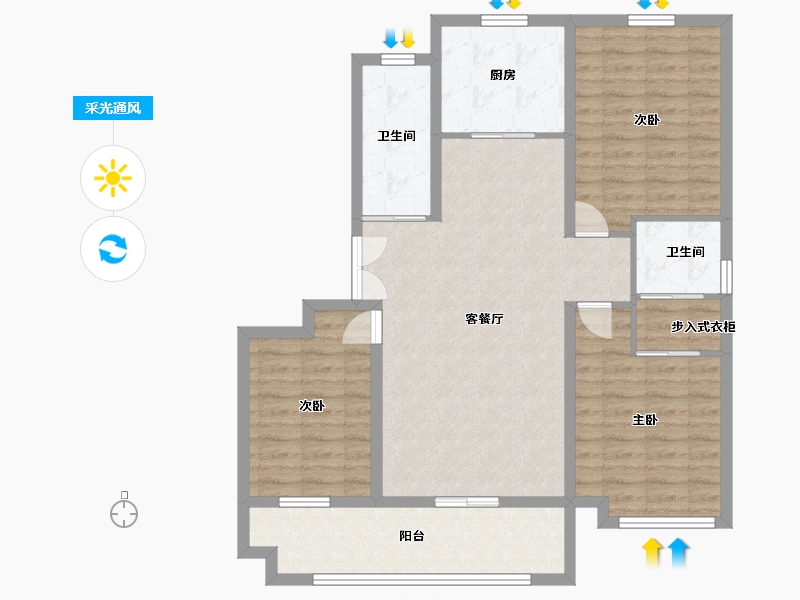 山东省-日照市-德瑞水悦华庭-102.50-户型库-采光通风