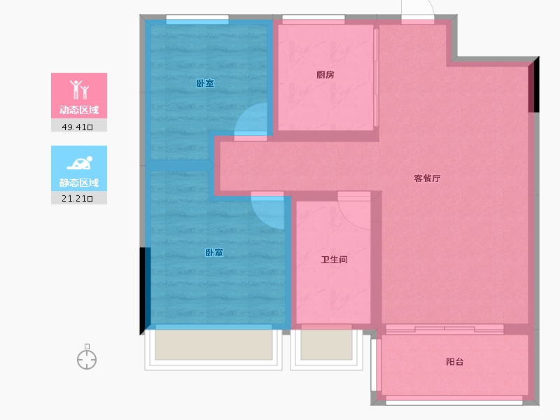 浙江省-嘉兴市-乌镇璟园-62.40-户型库-动静分区