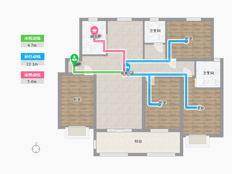 山东省-临沂市-鲁邦华府-130.00-户型库-动静线