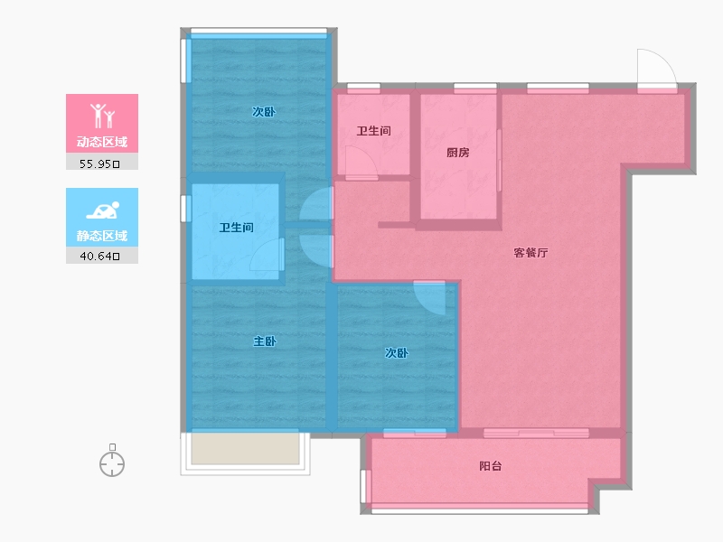 安徽省-合肥市-奥园龙川玖著-86.40-户型库-动静分区