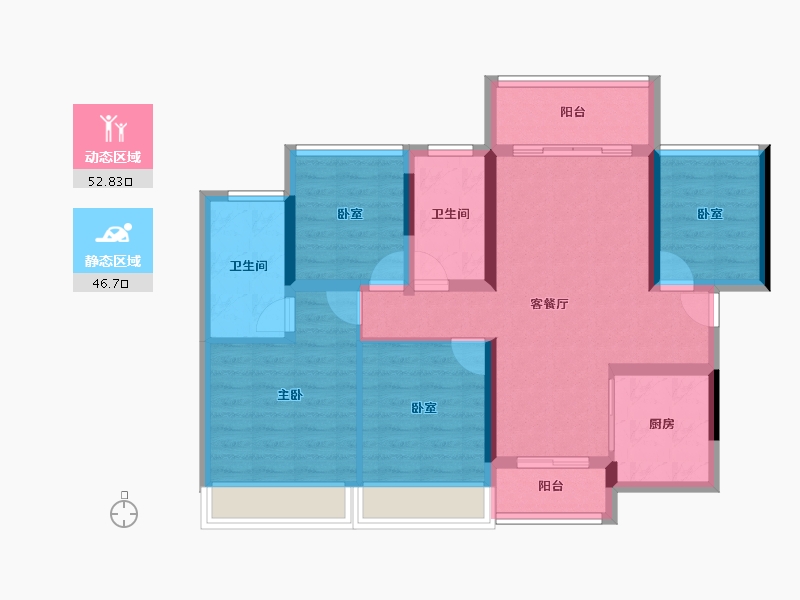 广东省-佛山市-龙光玖云熙园-88.00-户型库-动静分区