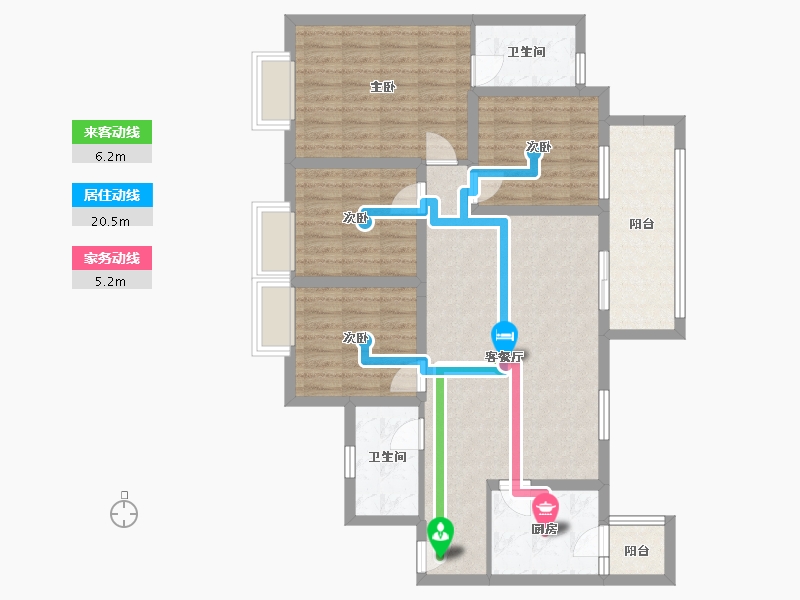 四川省-成都市-华润云庭-106.86-户型库-动静线