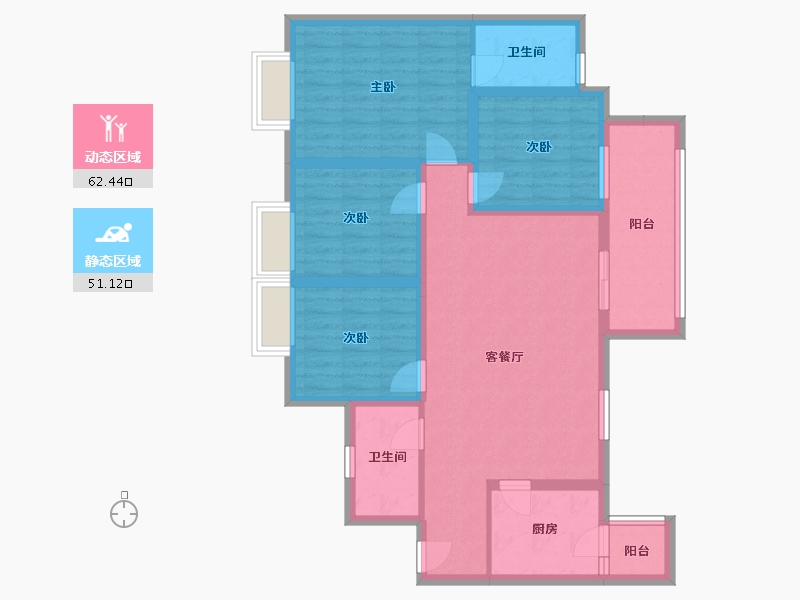 四川省-成都市-华润云庭-106.86-户型库-动静分区