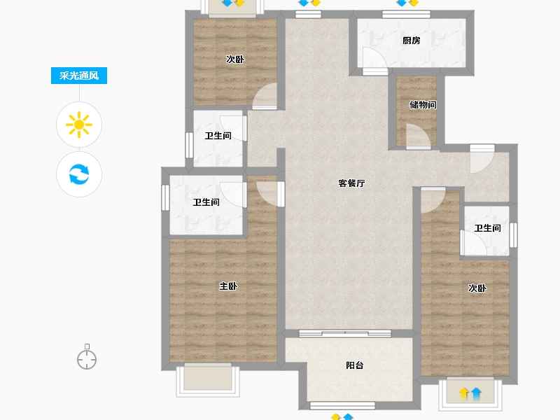 江苏省-南京市-和凤镇凤凰园.-101.04-户型库-采光通风