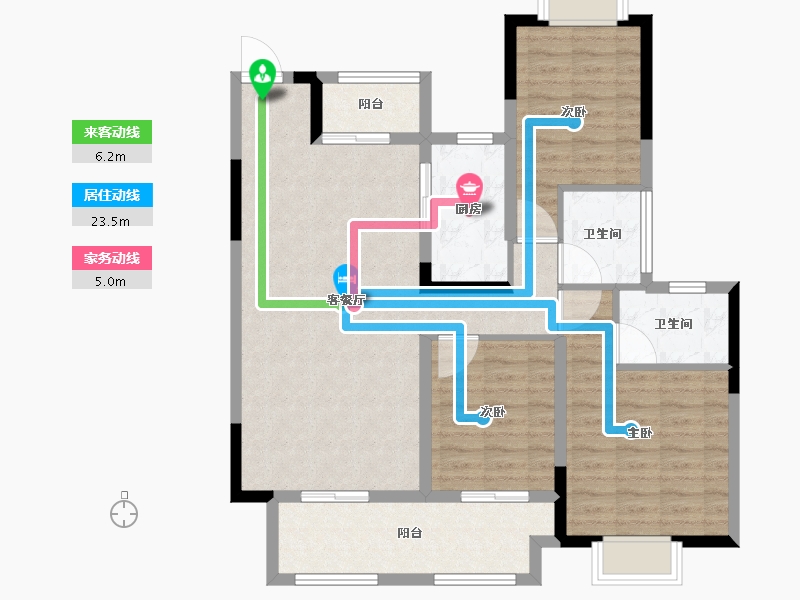 河南省-信阳市-淮滨建业·未来城-96.05-户型库-动静线