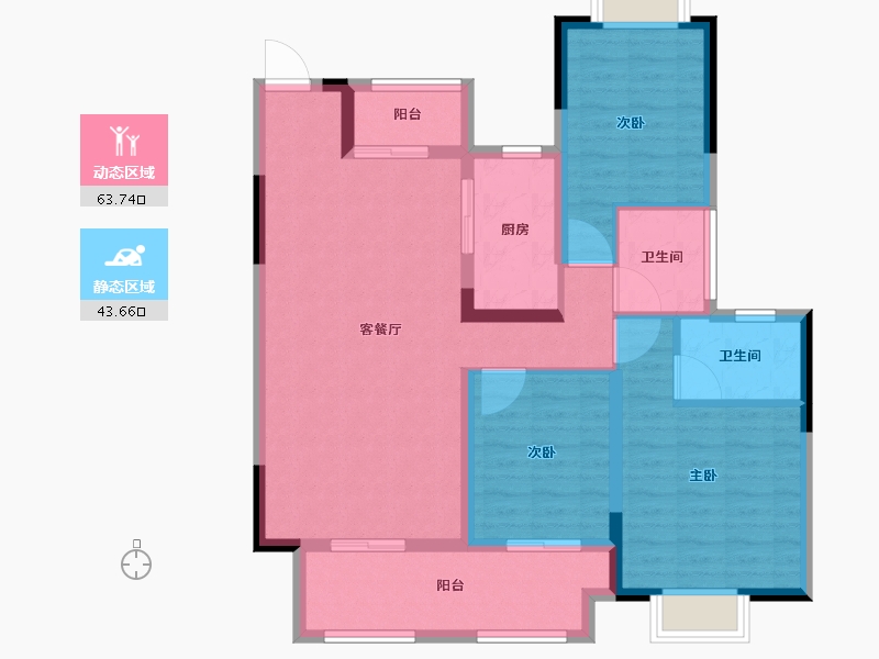 河南省-信阳市-淮滨建业·未来城-96.05-户型库-动静分区