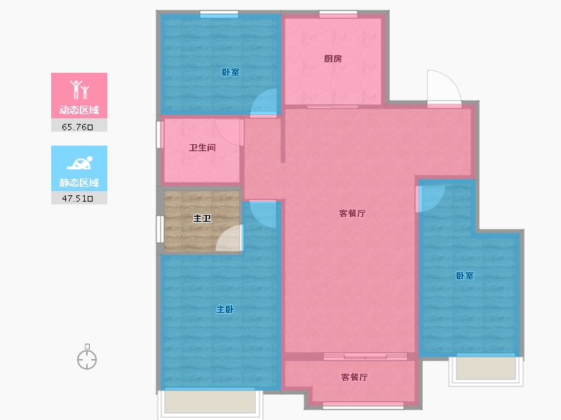 山东省-泰安市-特钢西区-107.20-户型库-动静分区