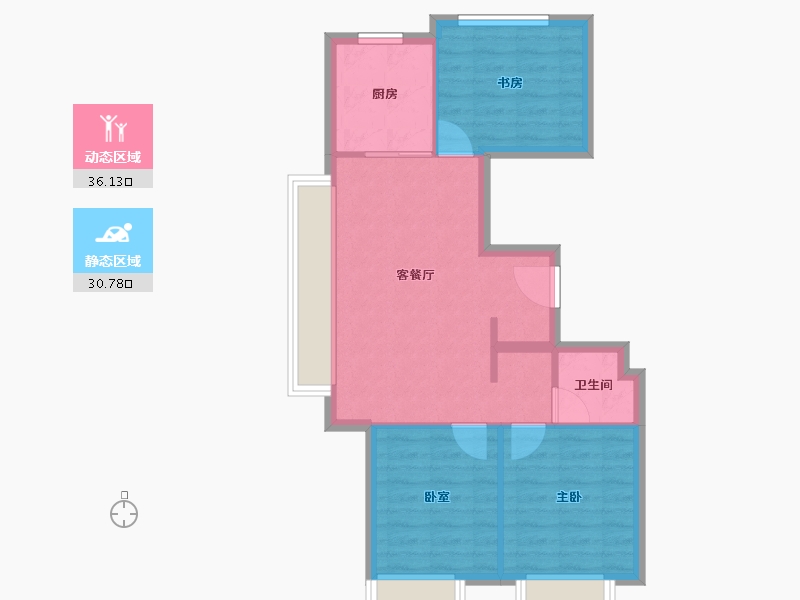 北京-北京市-橡树湾-60.16-户型库-动静分区