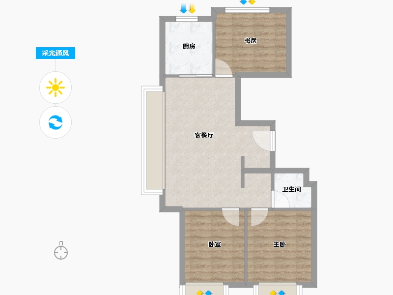 北京-北京市-橡树湾-60.16-户型库-采光通风