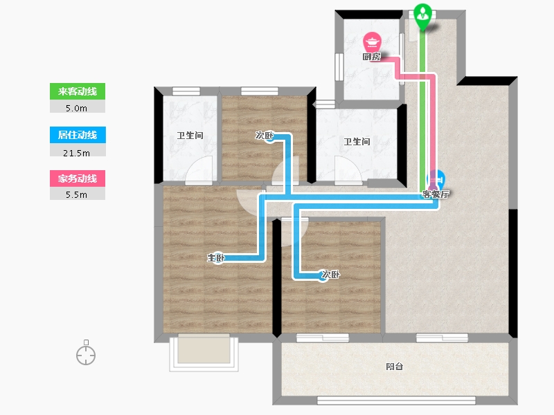 湖北省-宜昌市-金科云玺台-82.69-户型库-动静线