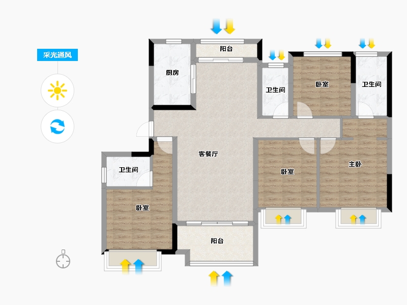 广东省-佛山市-中海雍景熙岸-110.36-户型库-采光通风