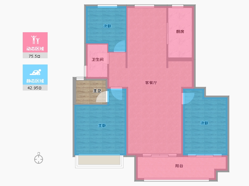 山东省-泰安市-新华·御湖庄园-112.00-户型库-动静分区