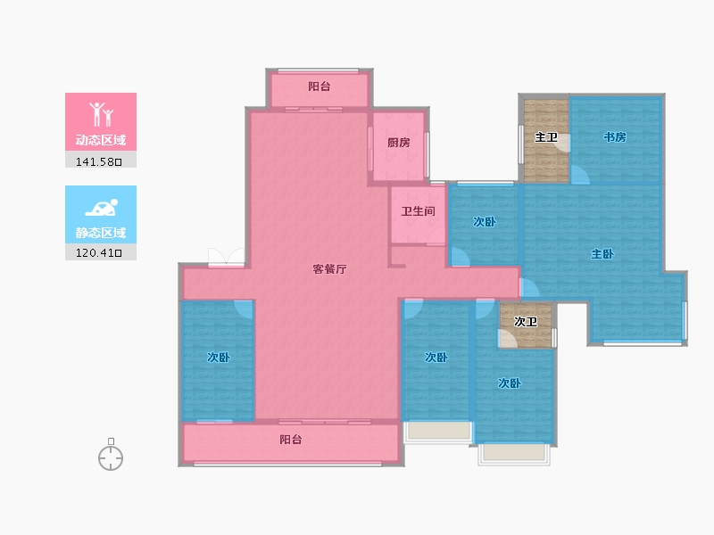 山东省-泰安市-新华·御湖庄园-253.95-户型库-动静分区